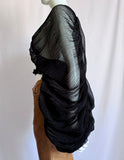 Y2K Ruched Draped Sheer Top