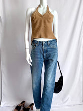 Load image into Gallery viewer, Vintage Rhinestone Studded Knit Halter Top
