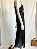 Vintage 70s Farr West Sheer Black Slip dress