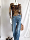 Vintage Y2K Boho Flared Sleeves Top
