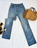 Vintage High-Waisted Distressed Denim Jeans
