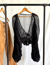 Load image into Gallery viewer, Y2K Ruched Draped Sheer Top
