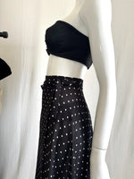 Vintage Polka Dot Maxi Wrap Skirt