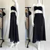 Vintage Polka Dot Maxi Wrap Skirt