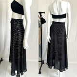 Vintage Polka Dot Maxi Wrap Skirt