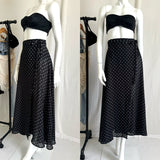 Vintage Polka Dot Maxi Wrap Skirt