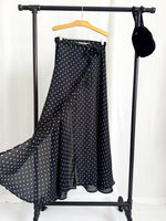 Vintage Polka Dot Maxi Wrap Skirt