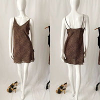 Vintage Y2K Leopard Print Mini Slip Dress