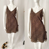 Vintage Y2K Leopard Print Mini Slip Dress