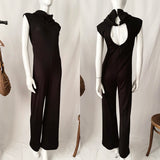 70s Vintage Wide Leg Open Back Jumpsuit