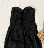Vintage 90s Lace Bustier Open Back Column Dress