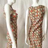 90s Vintage Floral Midi Rayon Dress