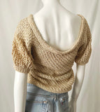 70s Vintage Low Scooped Back Crochet Top