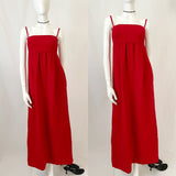 Vintage Galanos for Amelia Grey Maxi Bustier Pinafore Dress