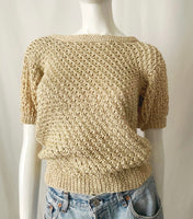70s Vintage Low Scooped Back Crochet Top