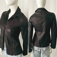Y2K Vintage Long Sleeve Leather Top