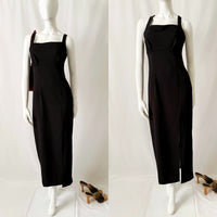 Vintage 90s Black Maxi Strappy Dress