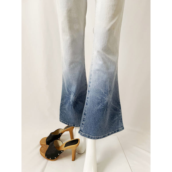 Vintage Y2K Bubblegum Tye Dye Low Waist Flared Jeans