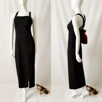 Vintage 90s Black Maxi Strappy Dress