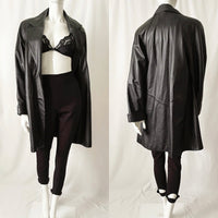 Vintage 90s A-line Leather Coat