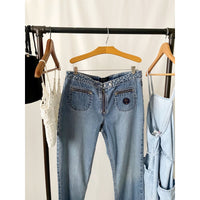 Vintage 90s Y2K GUESS Zip Up Hardware Front Jeans