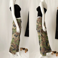 Vintage 90s Low Waist Camo Cargo Pants